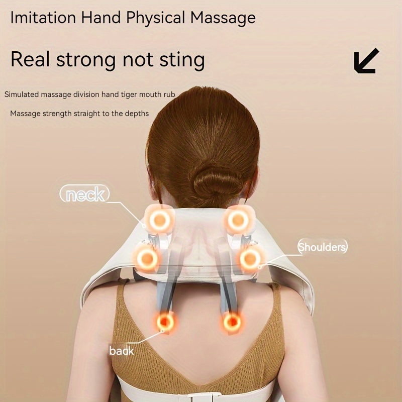 Massagers for Neck and Shoulder with Heat Shiatsu Kneading Neck Massager  Rechargeable Cervical Massage Shawl Soothing Muscle