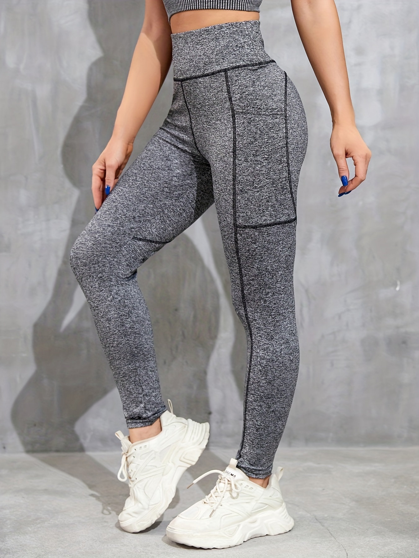 Pantalones De Moda Deportivo Para Mujer Medias Con Bolsillos Casual Fitness  Yoga