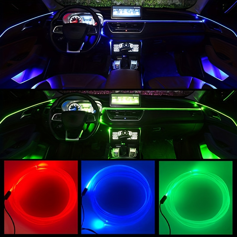 3 Meters 7 Colors Rbg Car Interior Atmosphere Lighting Led - Temu