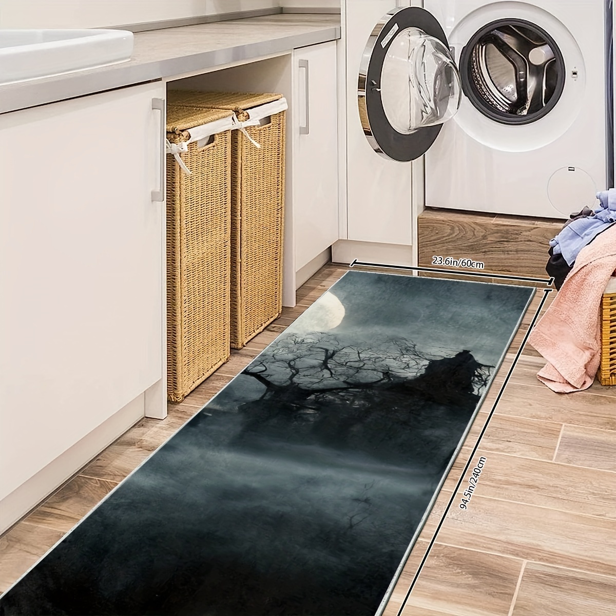 Soft Oil proof Kitchen Rug Halloween Ghost Waterproof Non - Temu