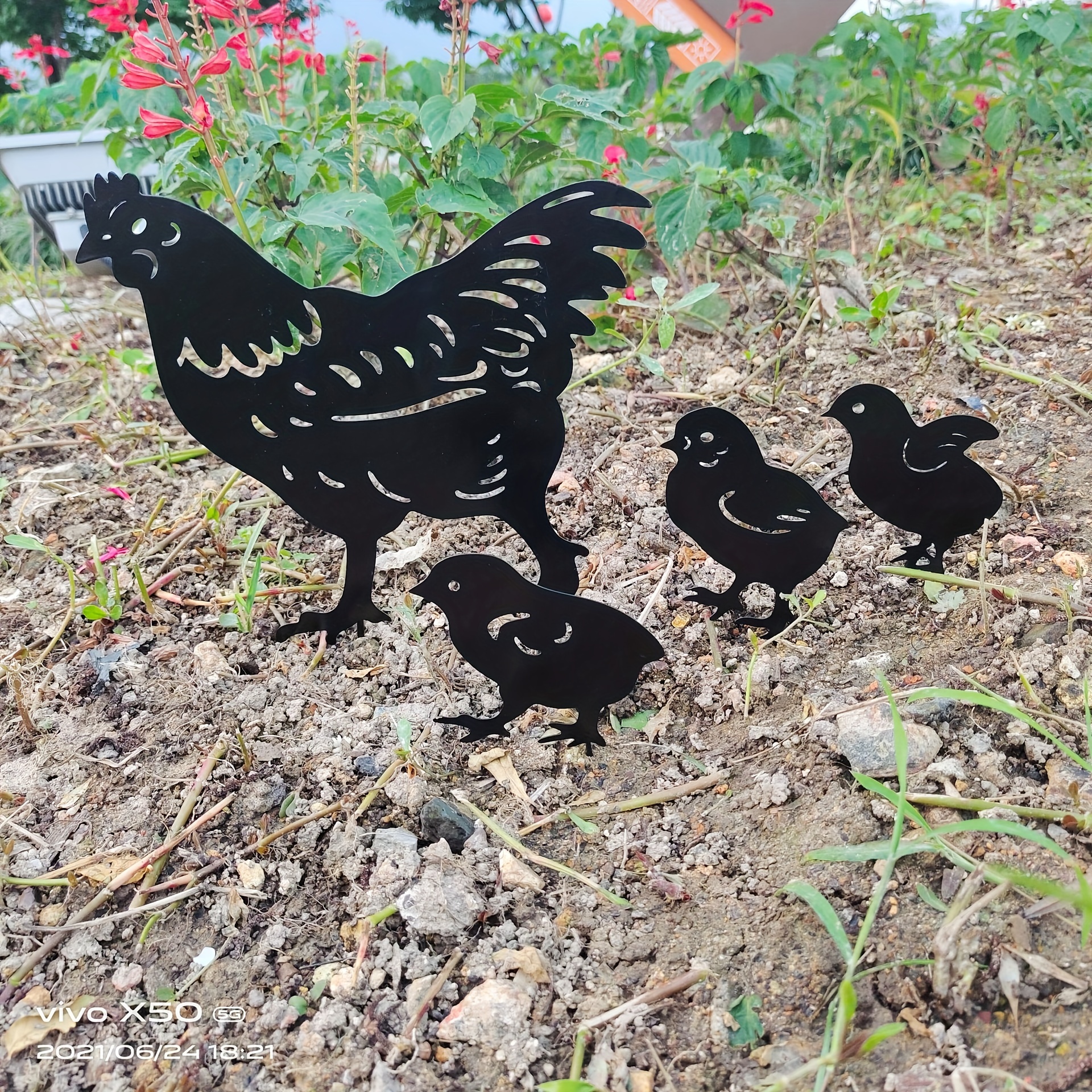 Família de galinha pintando ícones de pintinhos de galinha