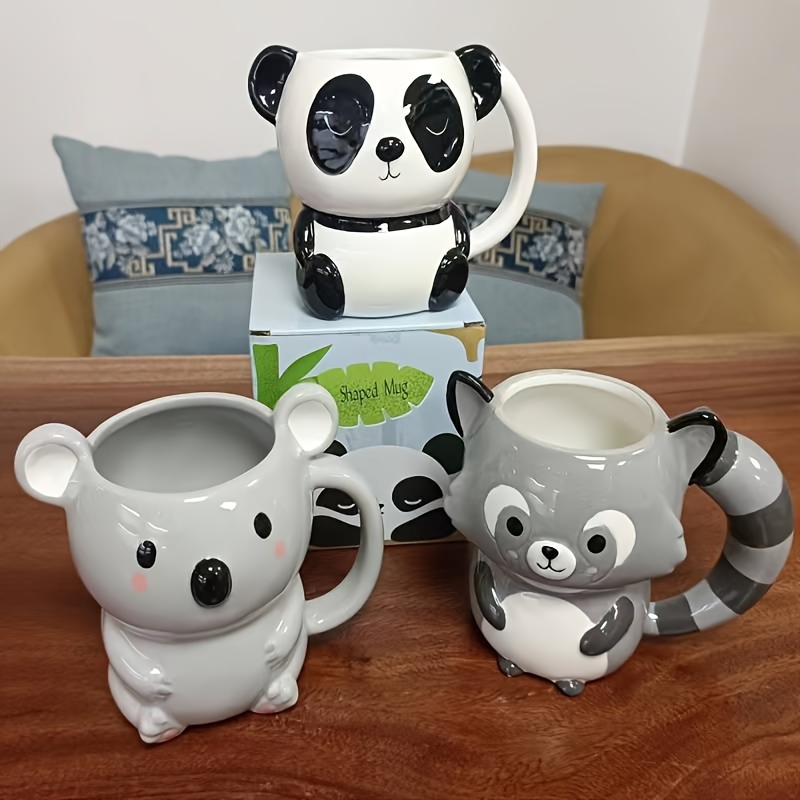 Cartoon Embossed Panda Mug, High-looking And Cute Ceramic Cup With Lid And  Spoon, Girl's Office Coffee Cup And Water Cup For Restaurants/cafes - Temu
