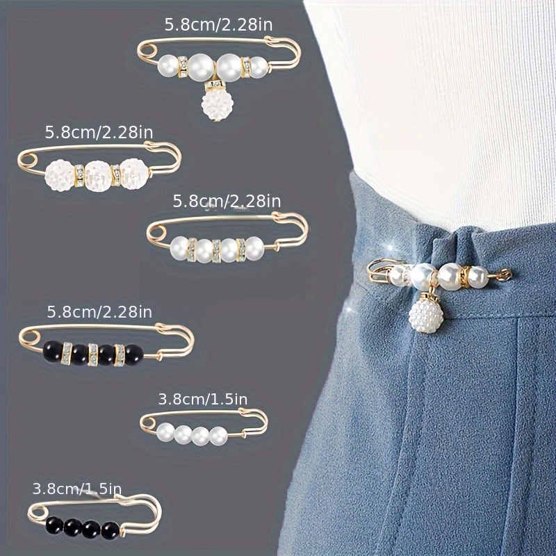 Lot de 6 embrasses magnétiques pour rideaux - Élégantes perles - Avec