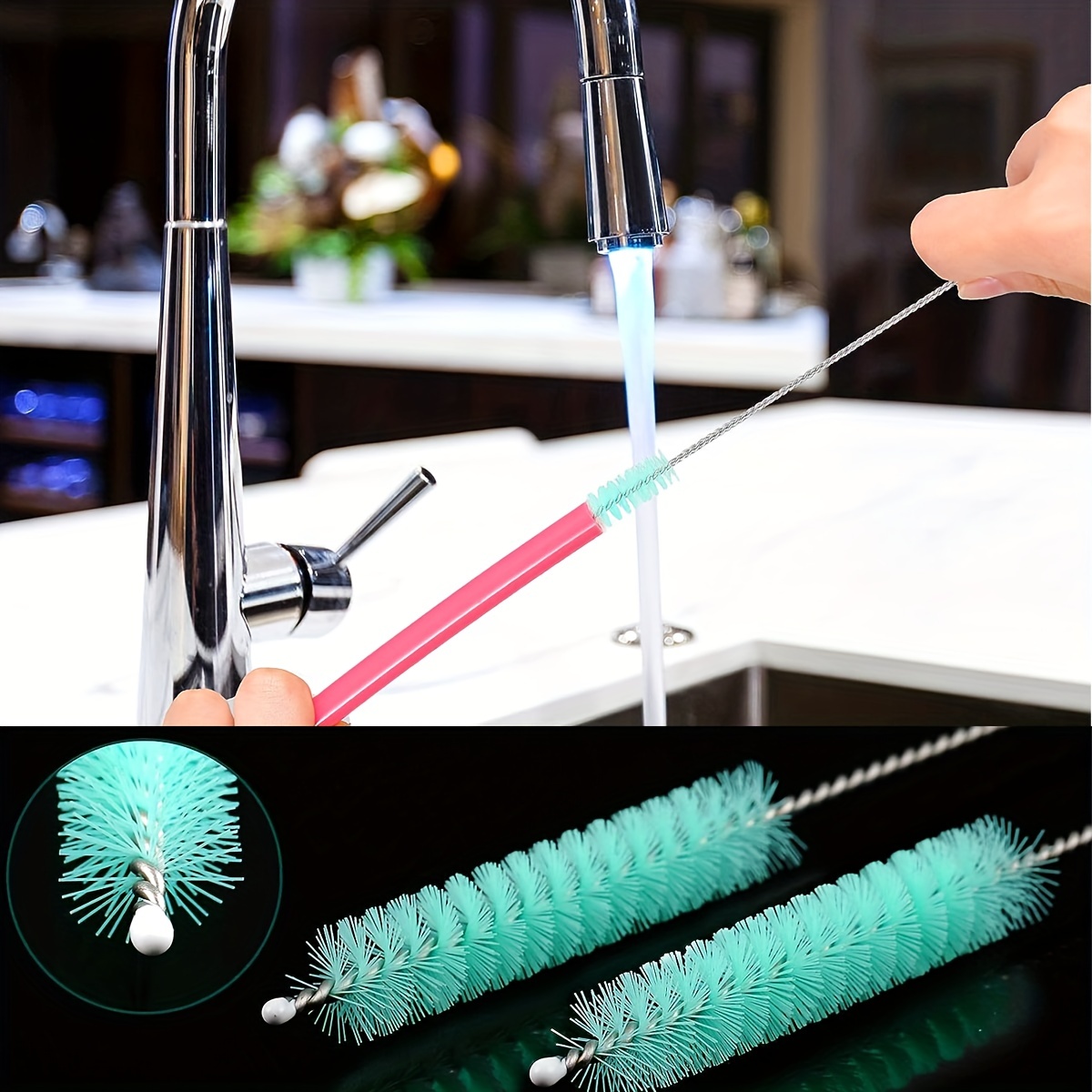Straw Cleaner, Small Bottle Brush Reusable Straw Cleaning Brush For Bottle  Glasses Straw Cleaning(10 Pcs, Black)