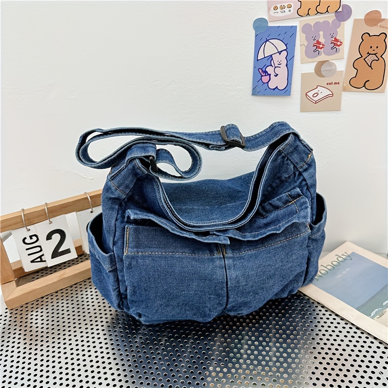 Women Denim Handbag Vintage Wash Jeans Clutch Bag Korean Mini