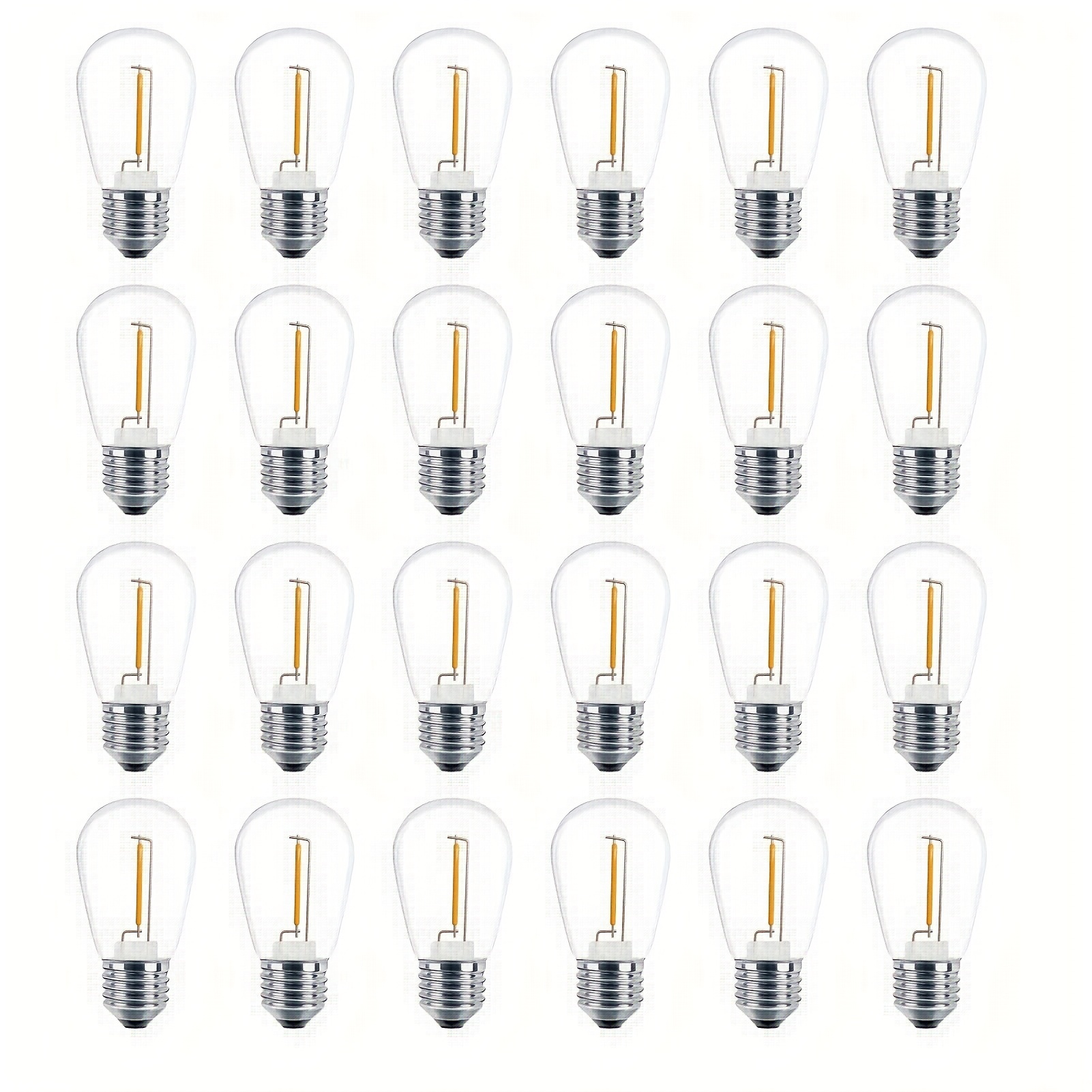 24pcs Outdoor LED Replacement Bulbs For String Light, S14 LED Hanging Light Bulbs For Patio, Garden, E26 Base, 2700K Warm White, Non-Dimmable