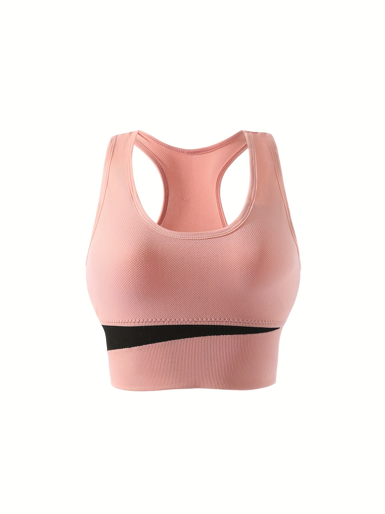 Colorblock Sports Bras Comfy Breathable Racer Back Wireless - Temu