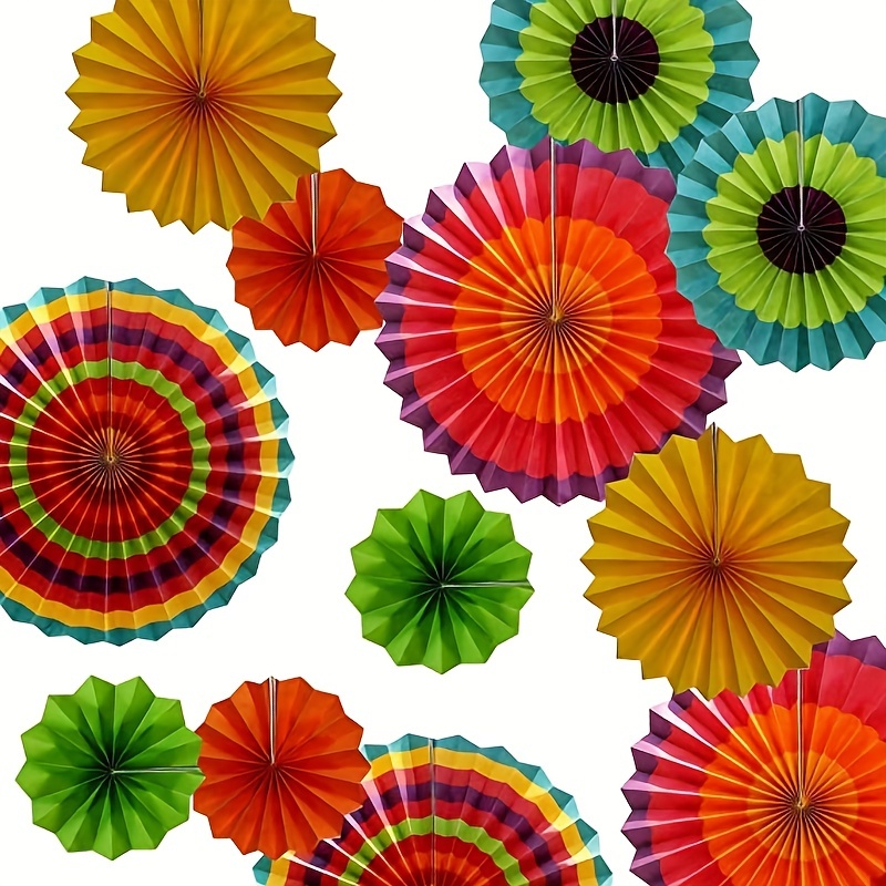 Novelty Hanging Paper Fans Party Vibrant Colorful - Temu