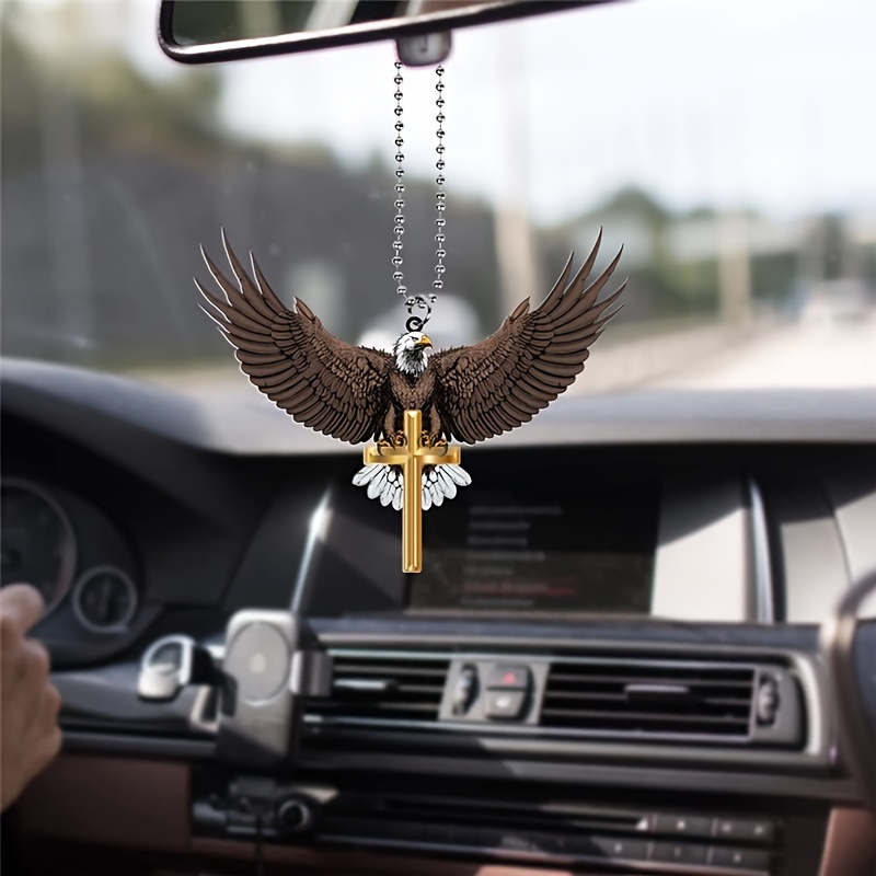 American Eagle Car Key Chain Für Männer, Christian Cross Car