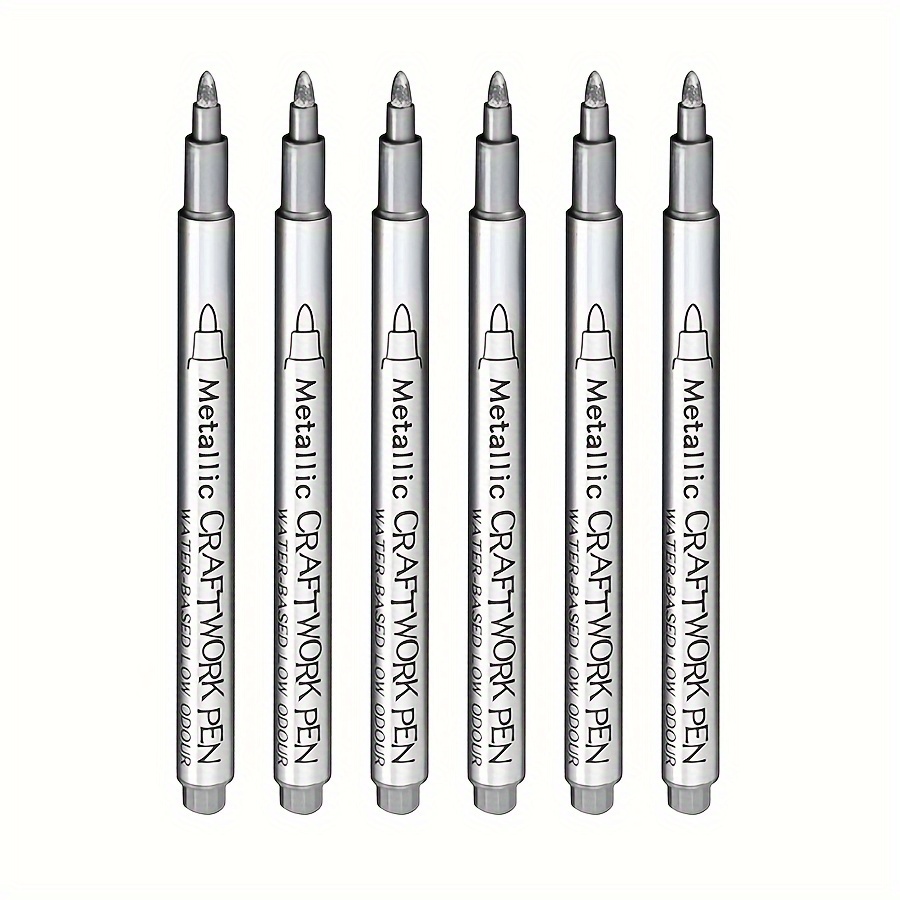 Metallic Waterproof Permanent Markers Set Pointed Round Tip - Temu