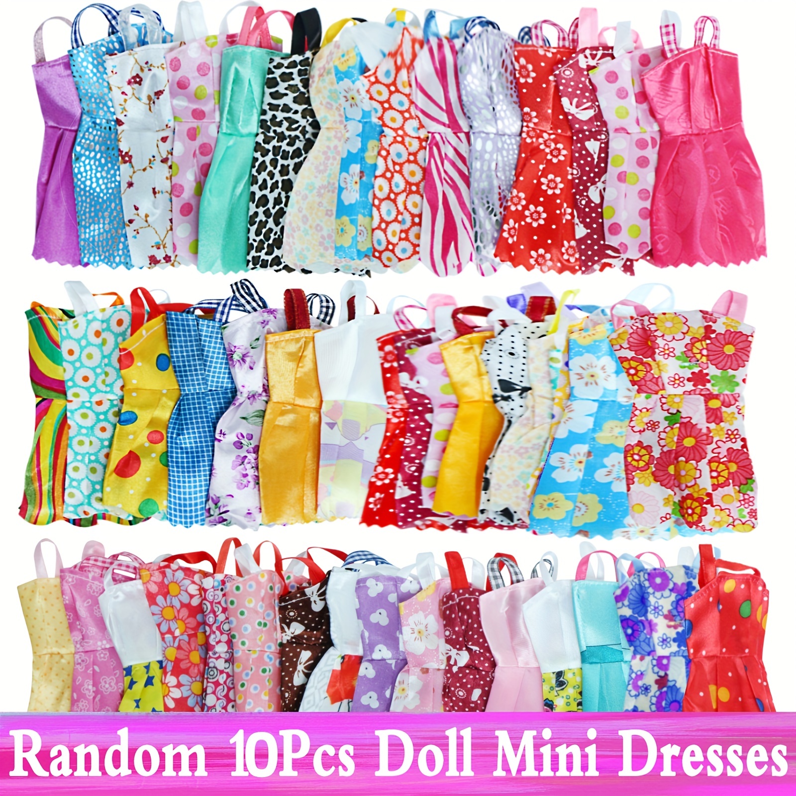 Random Mixed Style Mini Dress + 6pccs Plastic Necklaces + - Temu