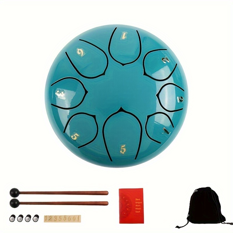 Steel Tongue Drum Panda Drum,4.9 Inch 6 Note Tank Drum Percussion