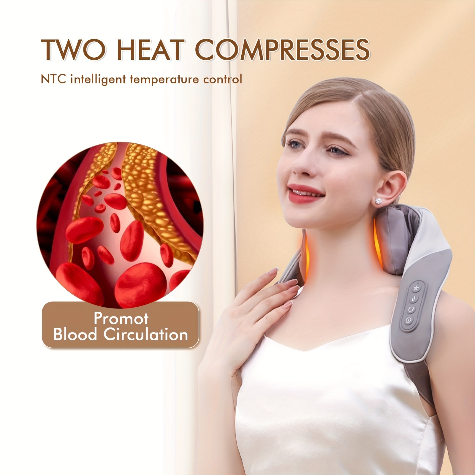 Foreverlily Neck Massager, Dual Heat Settings, For Massage Of Neck,  Shoulders, Waist, Back, Legs, And More - Temu