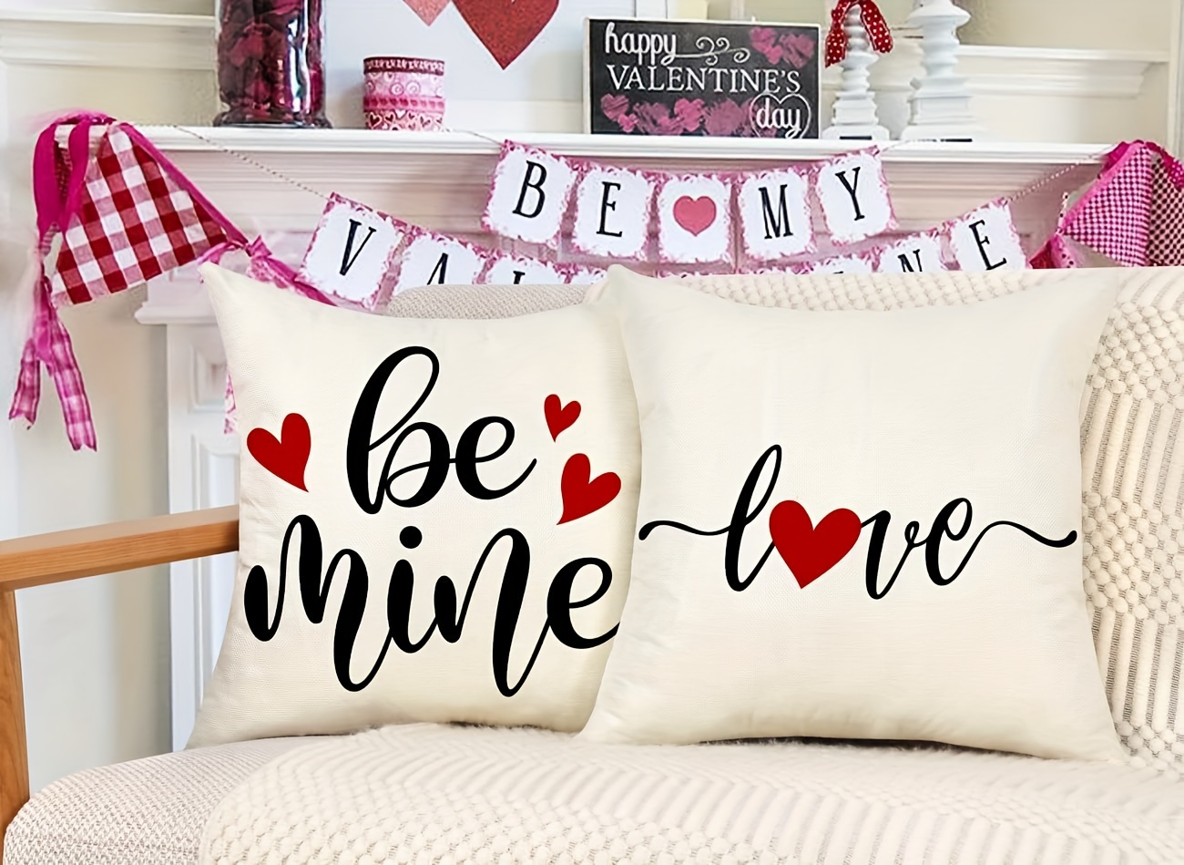 Colorlife Be My Valentine Love Stripes Throw Pillow Covers - Temu