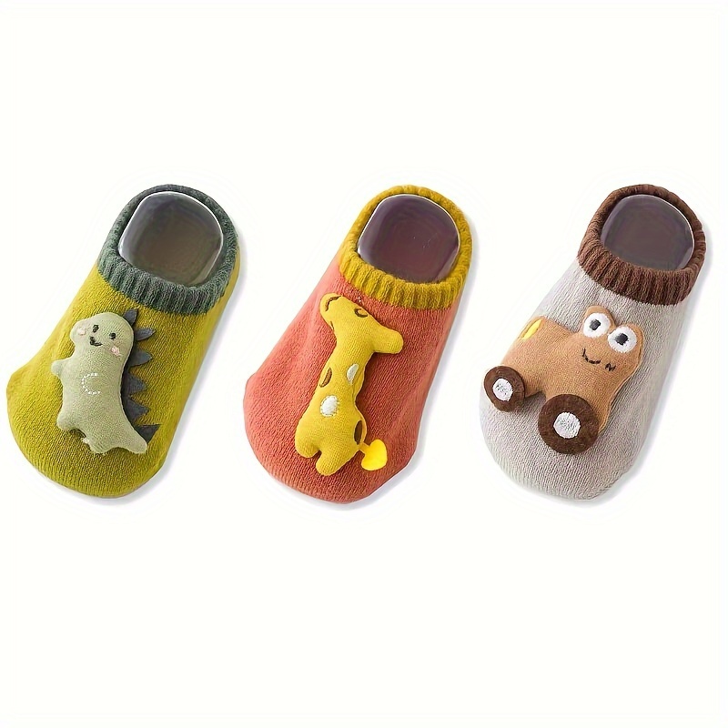 3 Pairs Of Thickened Plush Anti-slip Toddler Socks
