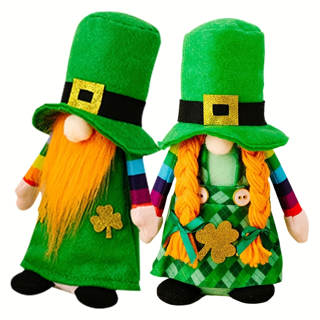 St.patrick's Day Irish Gnome Doll Lighted Sequins Gnome - Temu