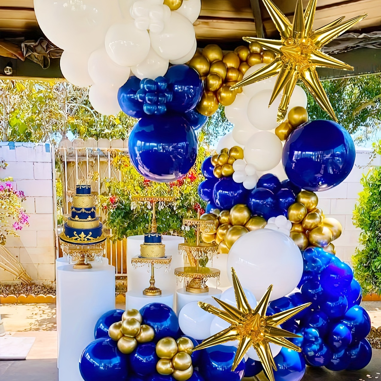 Kit Arche Ballon Bleu et blanc, Kit D'arches de Ballons Bleu Marine avec  Ballons confettis bleu et blanc Ballon latex Décoration de fête Décoration  d'anniversaire Décorations de fête prénatale : : Cuisine