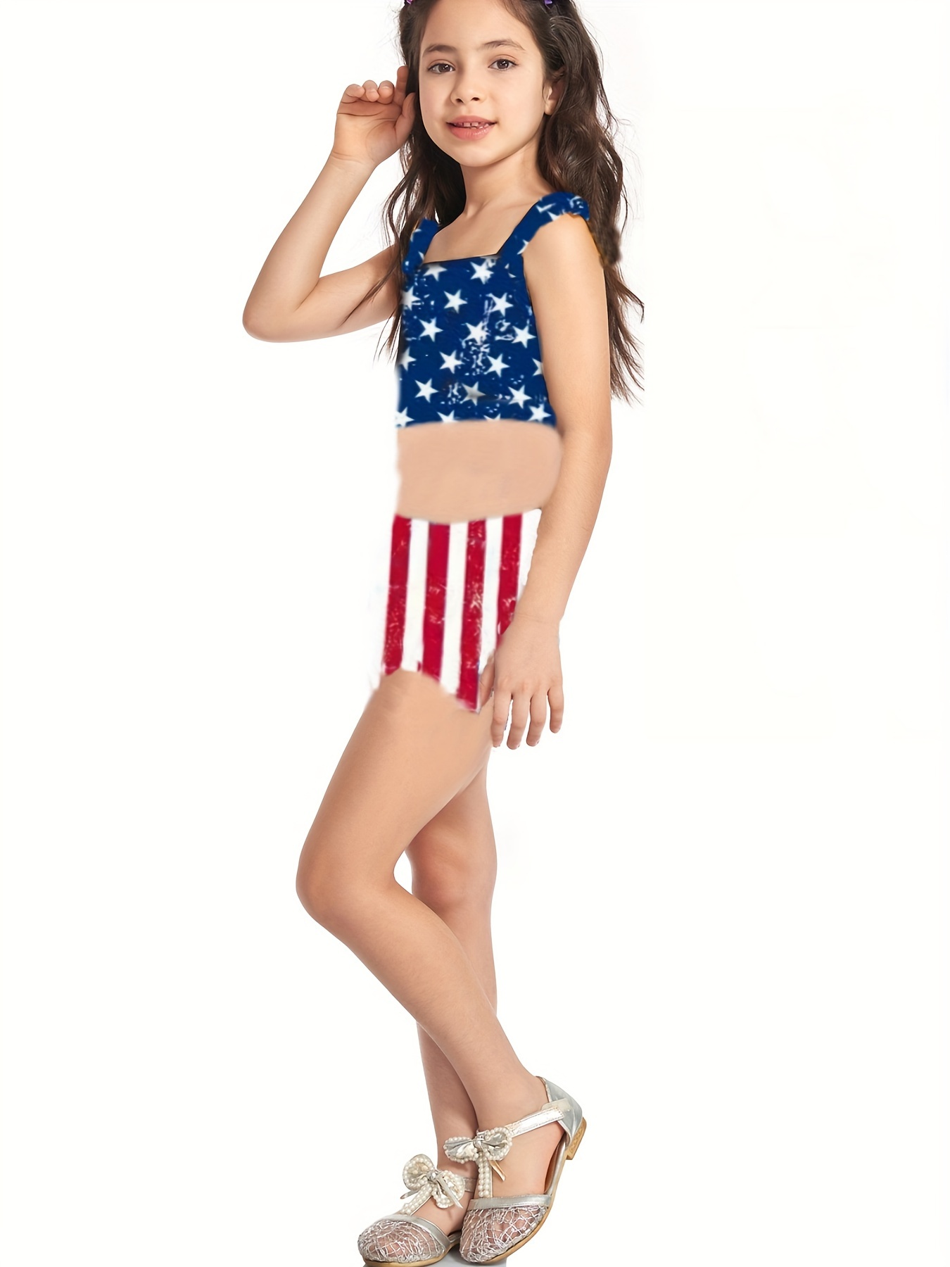 Traje De Ba o Con Bandera De Estados Unidos Para Ni as Bikini A Rayas Y Estrellas Traje De Ba o Americano Ropa De Playa De Verano