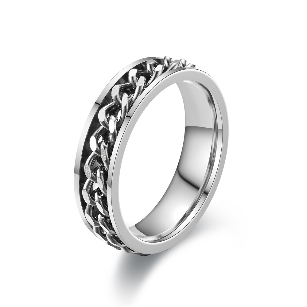Creative Chain Stainless Steel Ring, Unisex