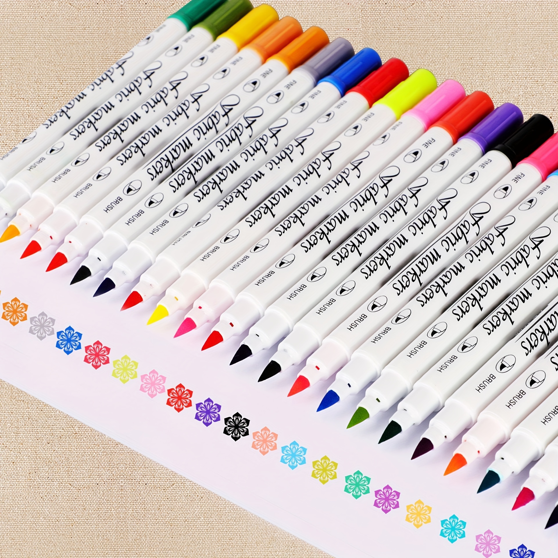 12 Double Sided Textile Markers