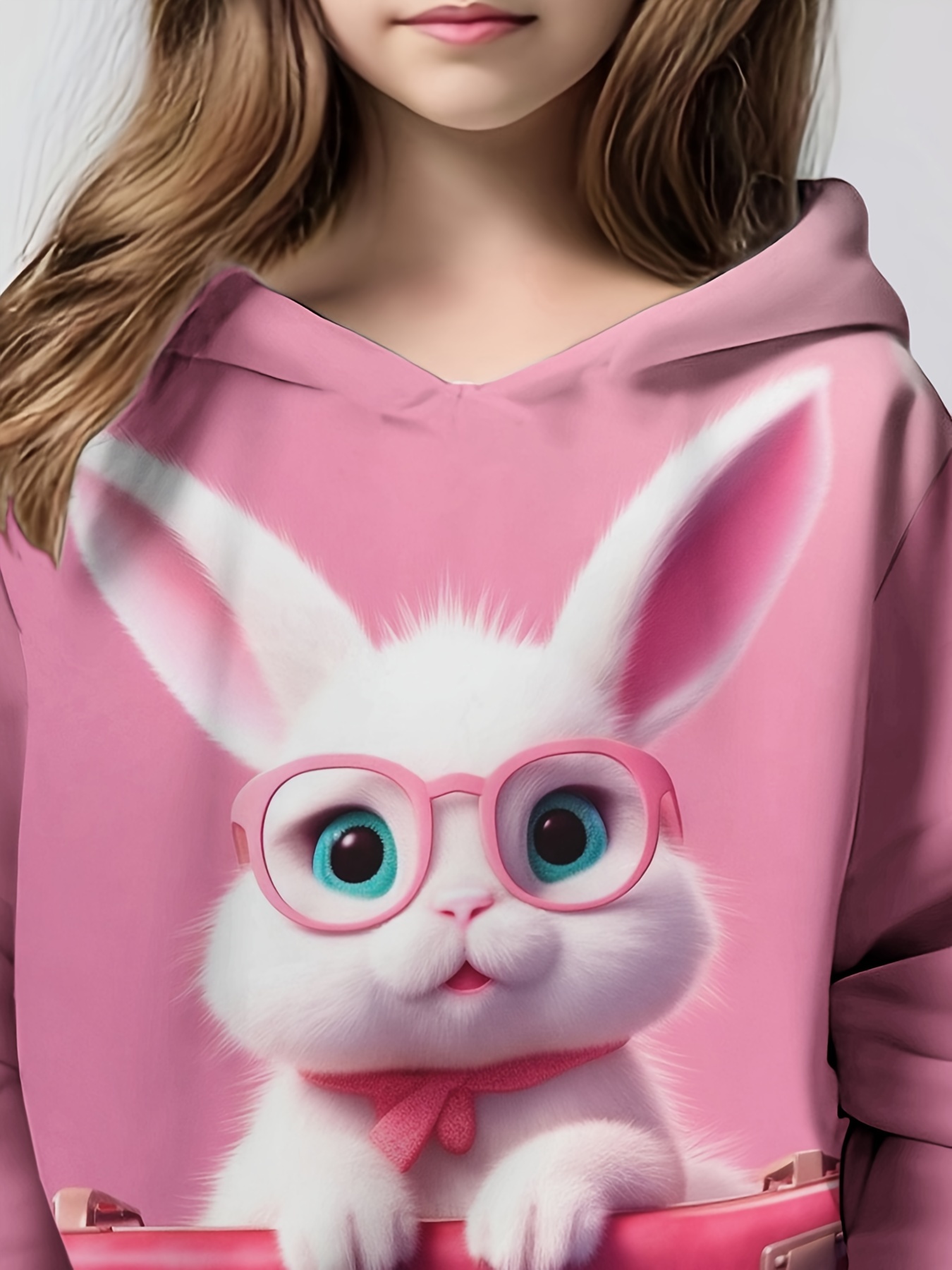 Sweet Bunny Print Girls Pullover Long Sleeve Trendy Cute - Temu Canada