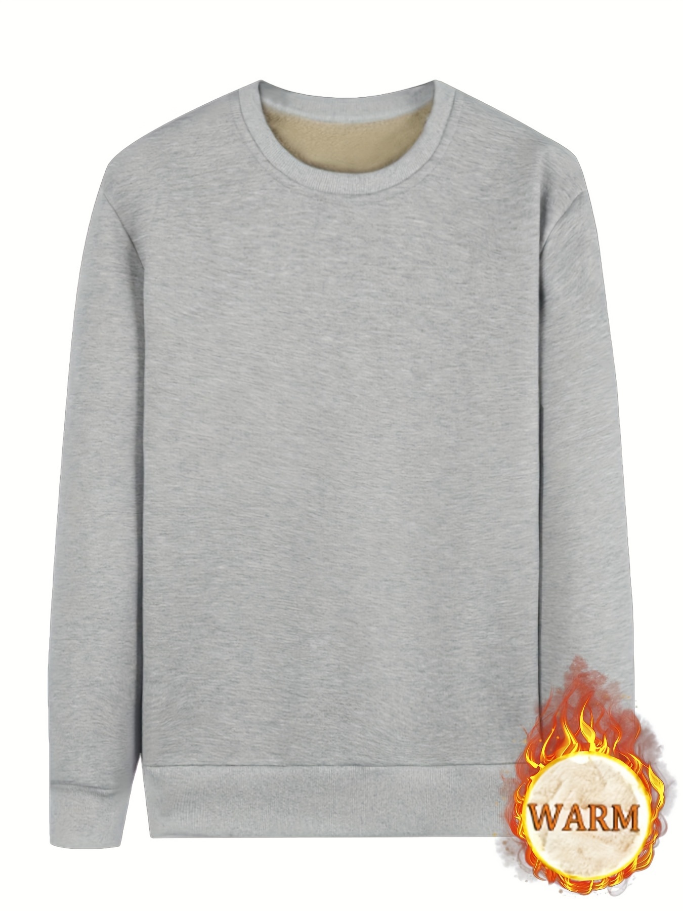 Thermal lined crew deals neck sweatshirt