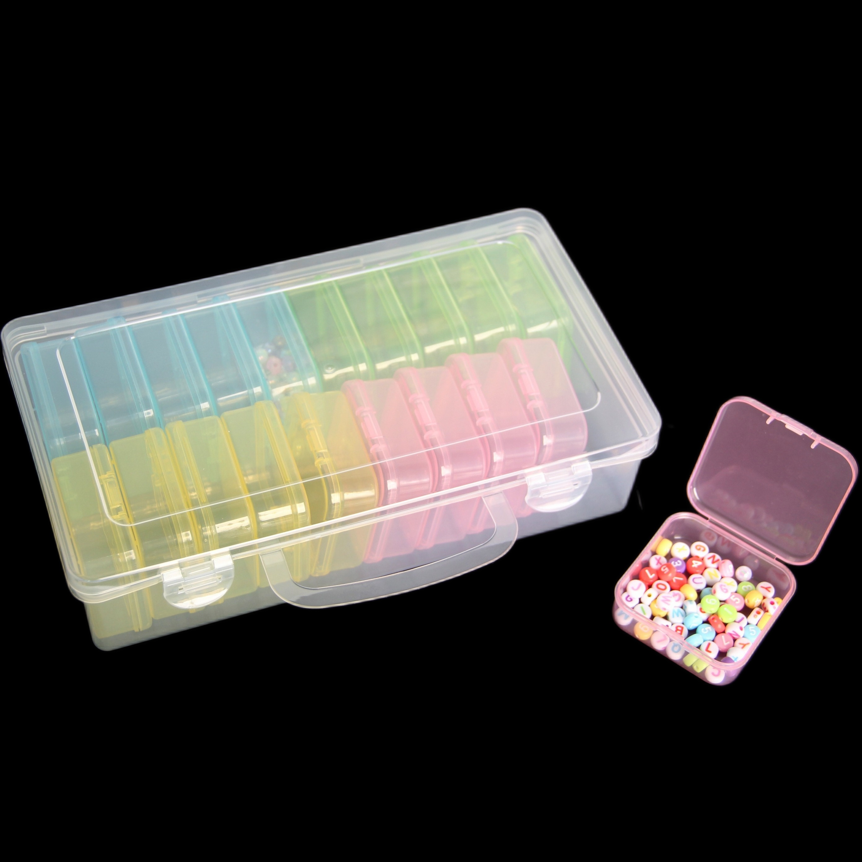 Storage Box Colorful Transparent Plastic Storage Box - Temu