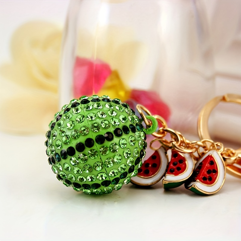 Artificial Diamond Fruit Watermelon Key Chain Pendant