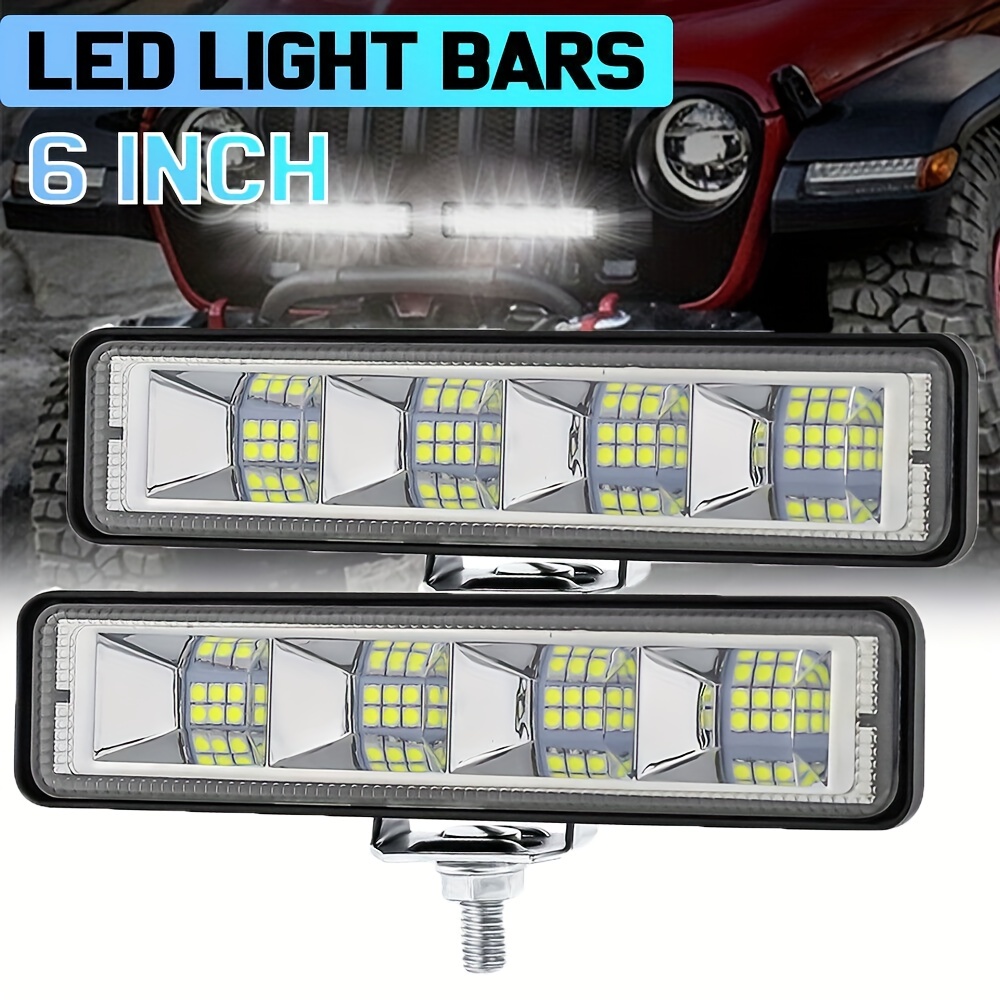 Nuevo Conjunto De Luces De Coche Luces Antiniebla Led Todoterreno 4x4 48W  Barra De Luz Led De Haz Puntual Para Camiones ATV SUV DRL Barra De Luz De  Trabajo De Foco LED