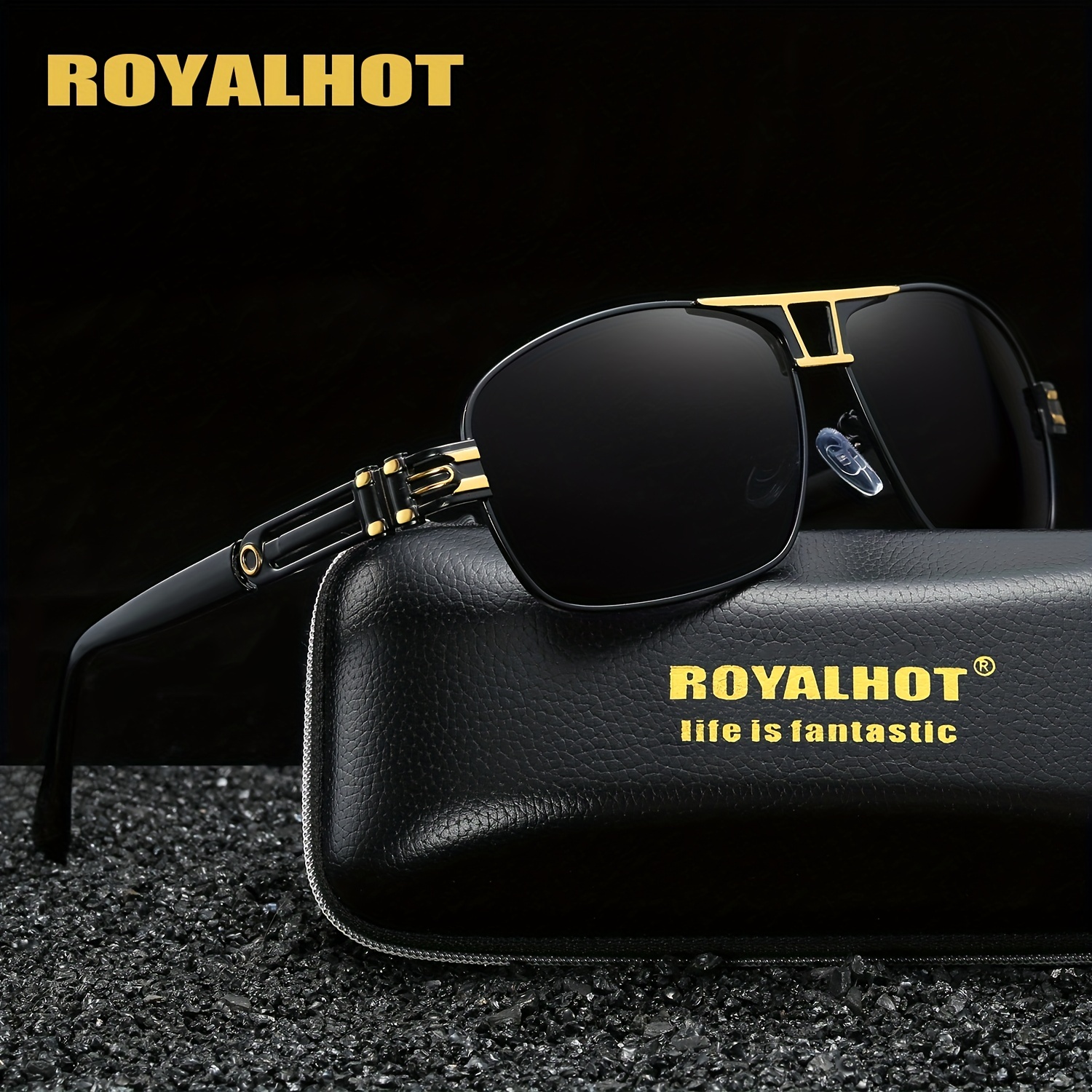 Royalhot Polarized Rectangle Alloy Frame Sunglasses Driving Sun Glasses  Shades Mens Sunglasses Male 70019 For Men Women, Shop On Temu And start  Saving