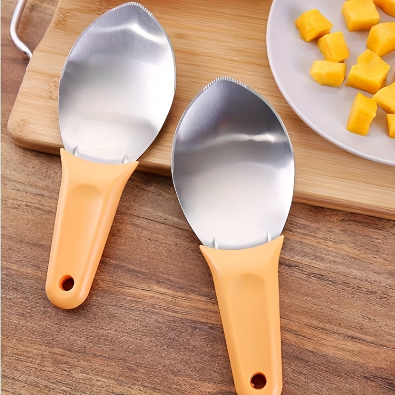 1pc Orange Abs+stainless Steel Material Kiwi Peeler Tool Fruit