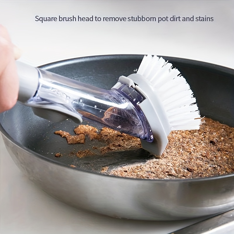Multi-Functional Long-Handle Liquid-Filled Cleaning Brush, Kitchen Pot  Brus,Useful Things for Kitchen