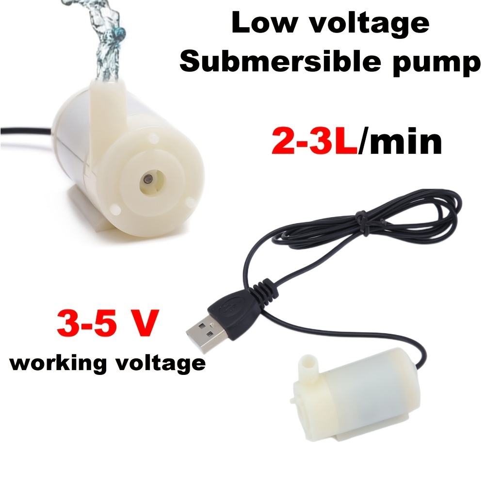 Pompe Eau Submersible Aquarium Ajustable 200L/H 3W Ultra-Silencieux USB  Etang