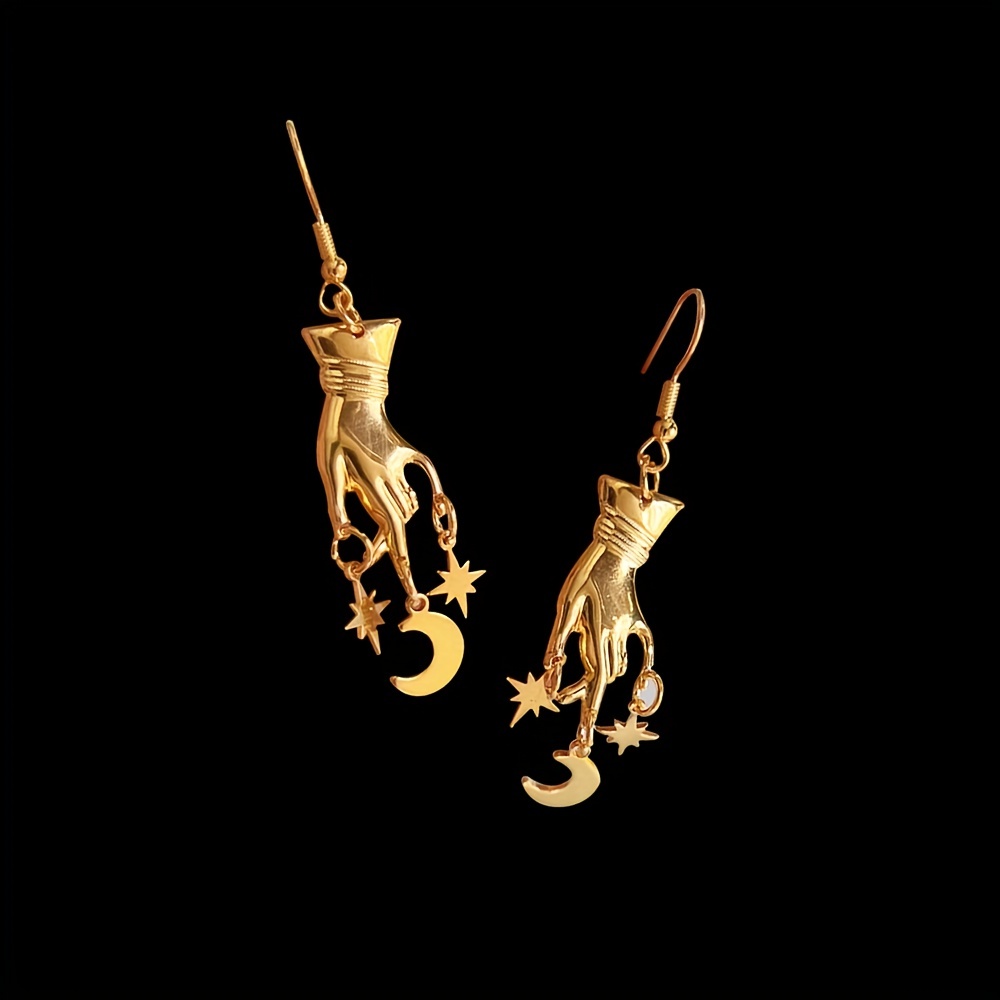Boho Moon & Star Pendant Earrings Gothic Party Gift Men