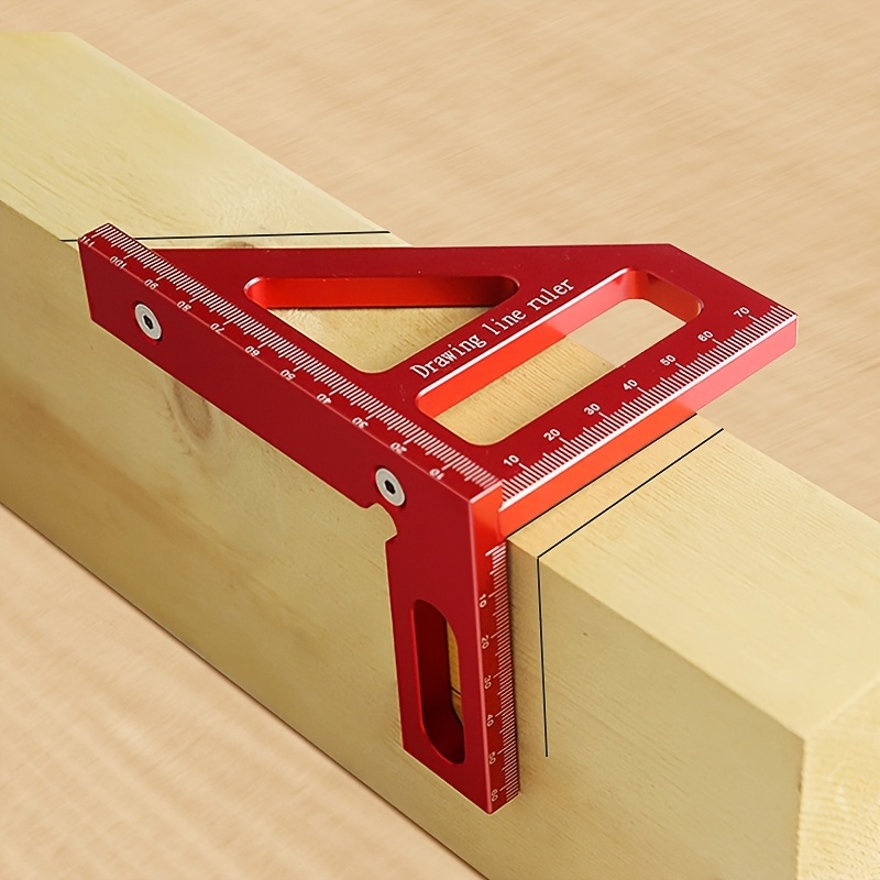 

Upgrade Your Woodworking Projects With This High Precision Aluminum Alloy Square Protractor And Miter Triangle Ruler!