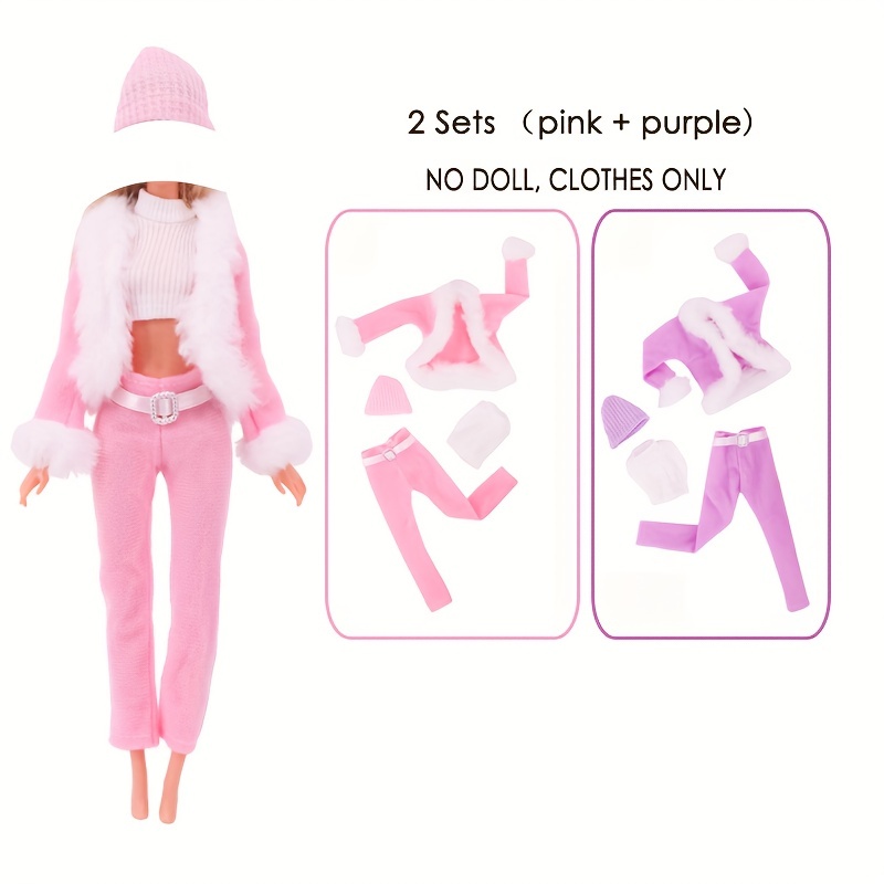 2 Sets Casual Boy Doll Winter Outfits & Accessories for 11.8in Dolls