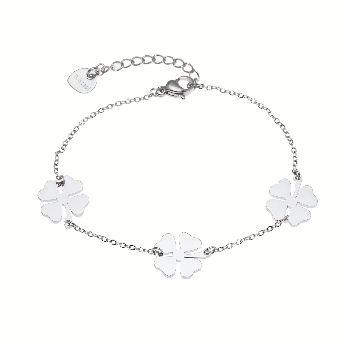 Four Leaf Clover Chain Titanium Steel Bracelet