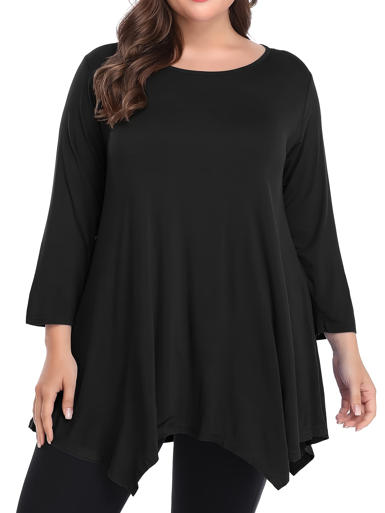 Tshirts Shirts for Women Plus Size 3/4 Sleeves Women Tops Dressy