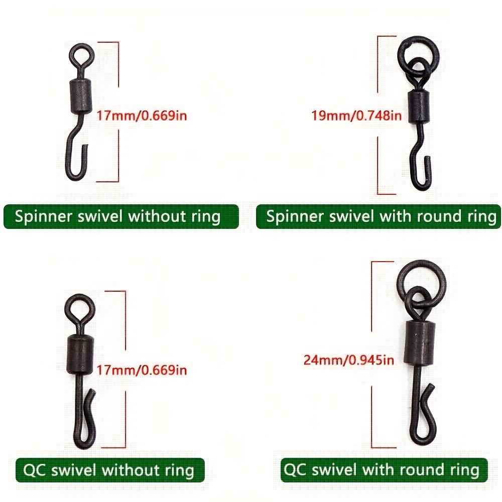 High quality Fishing Snap Clips with Swivel Hooks Easy Rig Changes for Carp