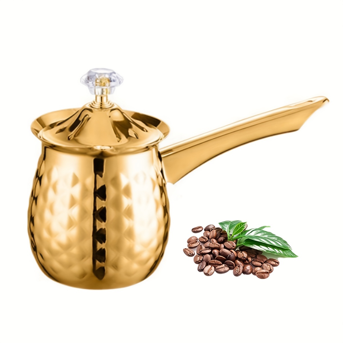 Jarra de acero inoxidable para espumar leche y café, jarra de café con tapa  para café casero (1#)