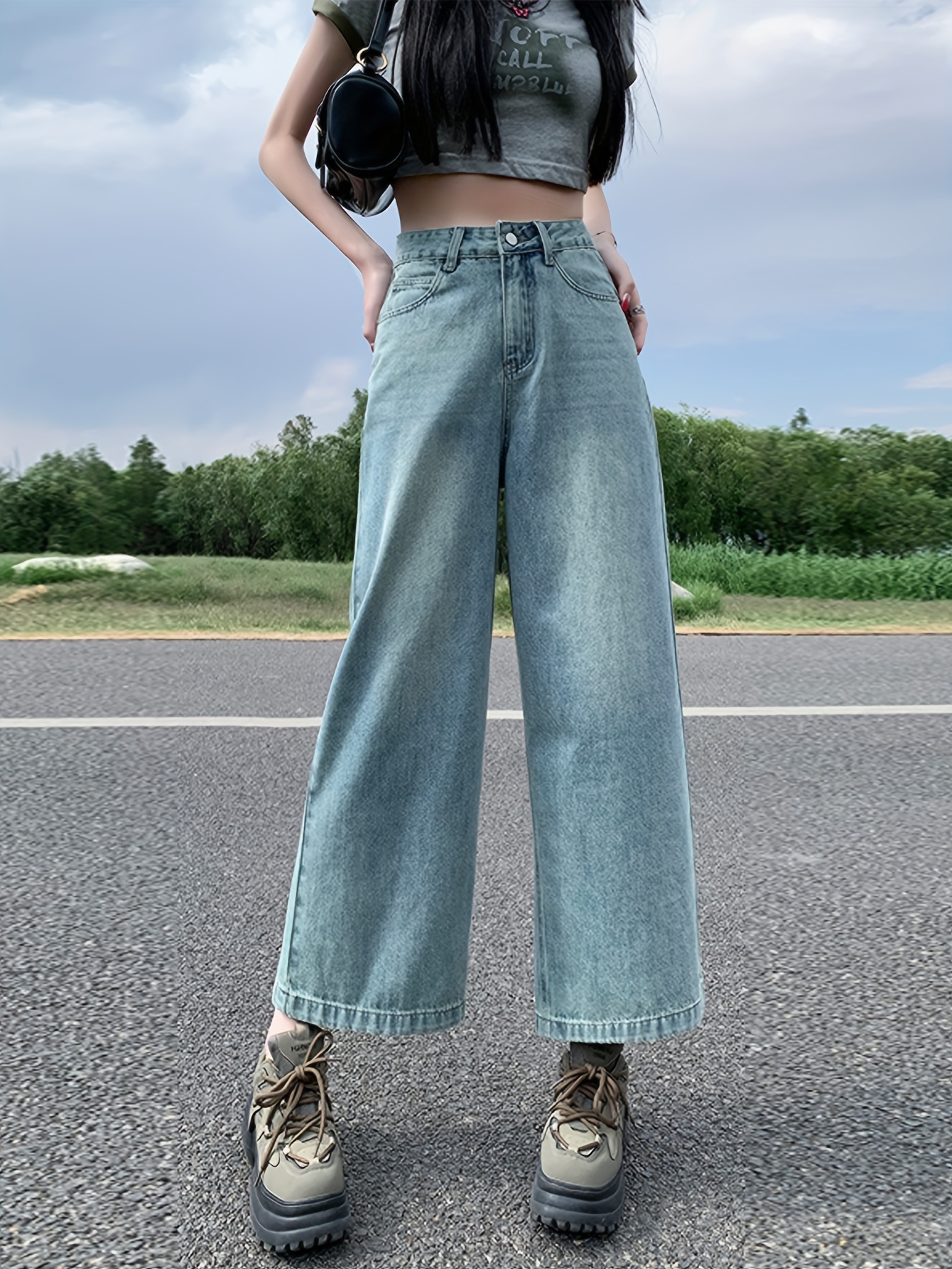 Crop Jeans Women - Temu
