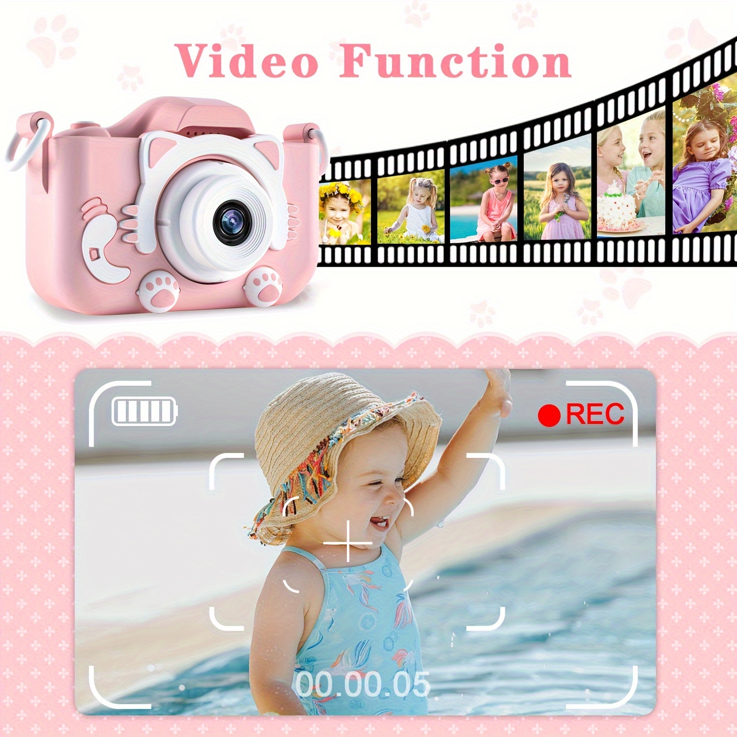 Mini Camara Digital De Fotos Recargable Con Juegos P/niños