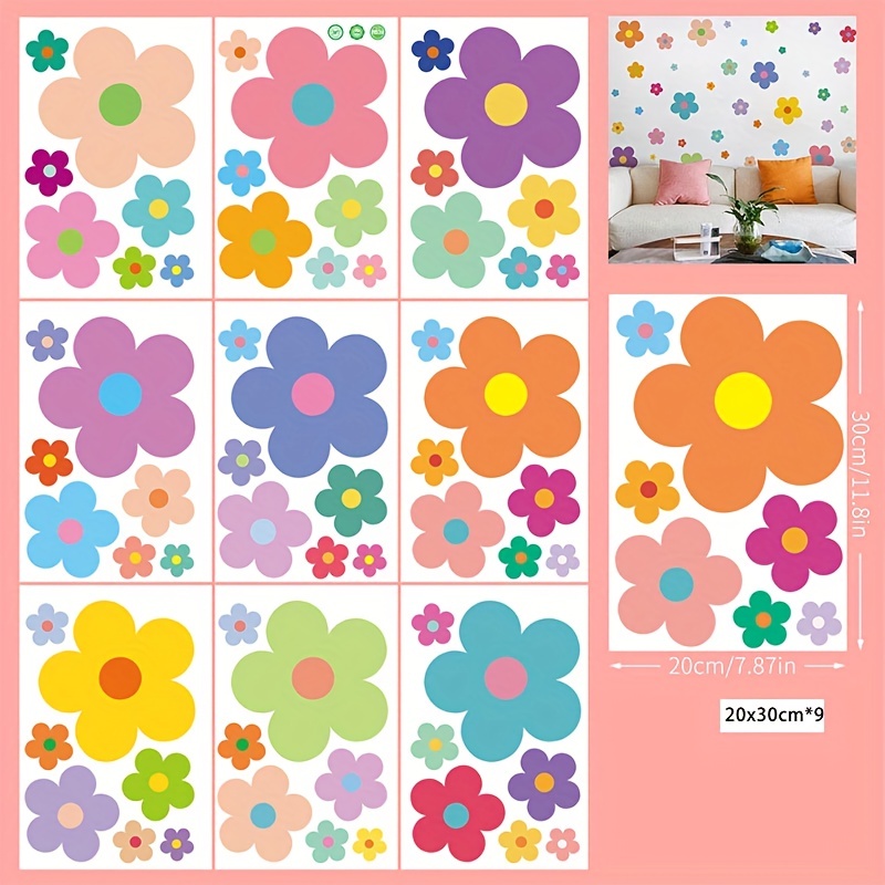 Fiori adesivi decorazioni da parete, stickers murali floreali