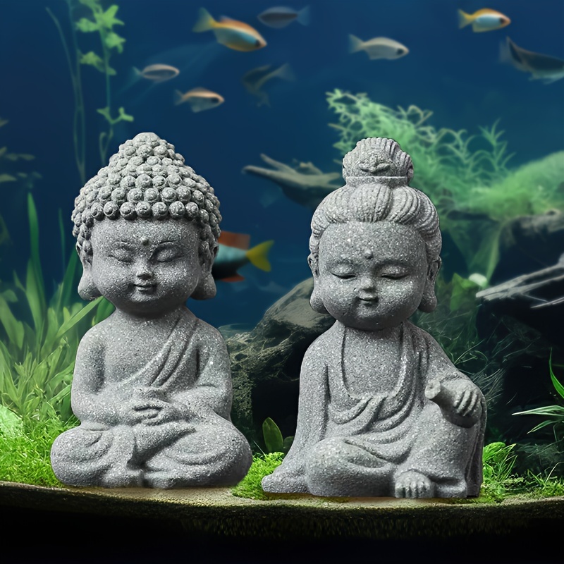 1pc Aquarium Fish Tank Ornaments Buddha Statue Underwater Landscaping  Ornaments Rockery Fish Tank Landscaping Ornament - Pet Supplies - Temu