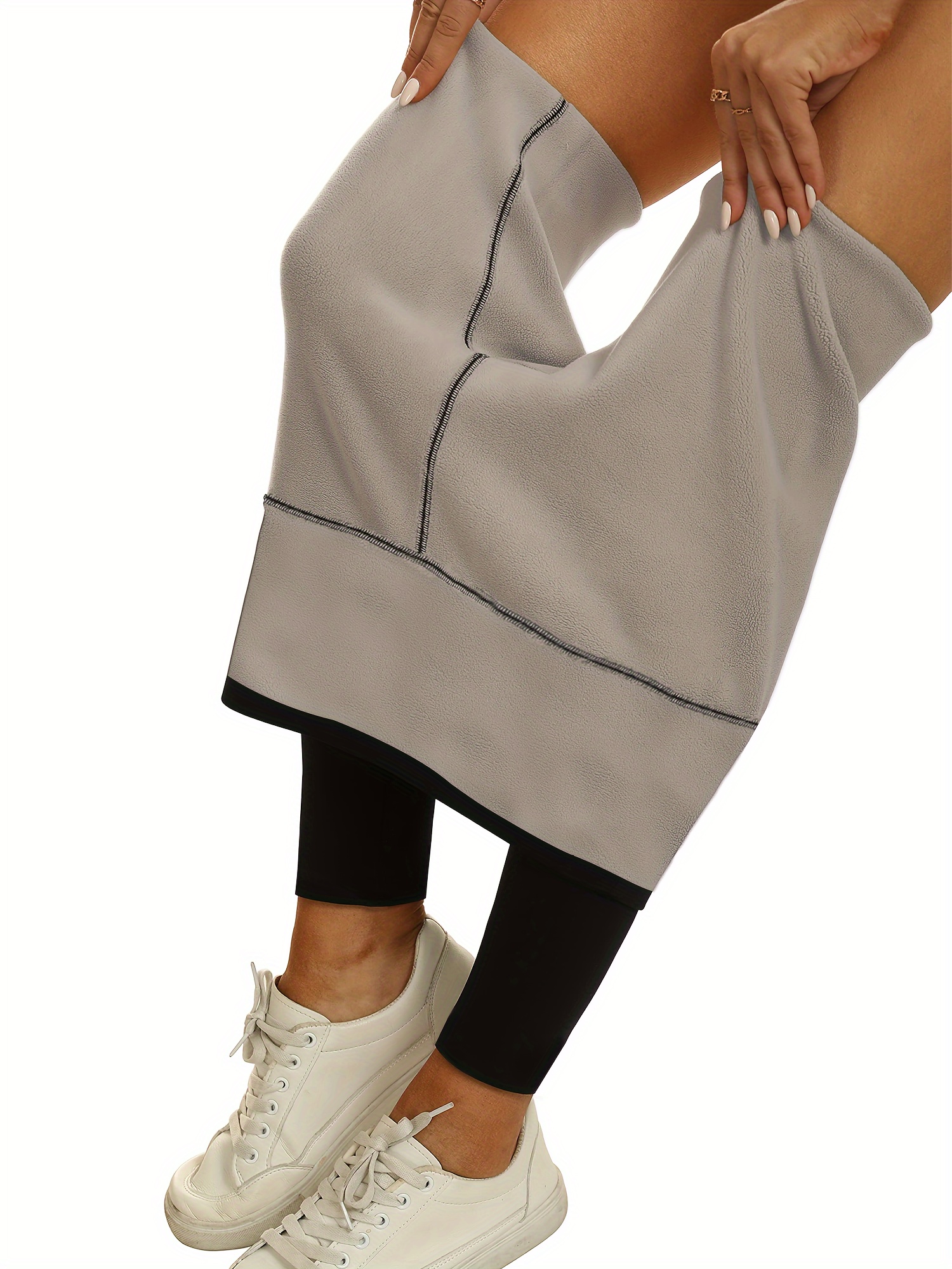 Fleece Liner Yoga Pants High Waist Slim Fit Stretchy - Temu
