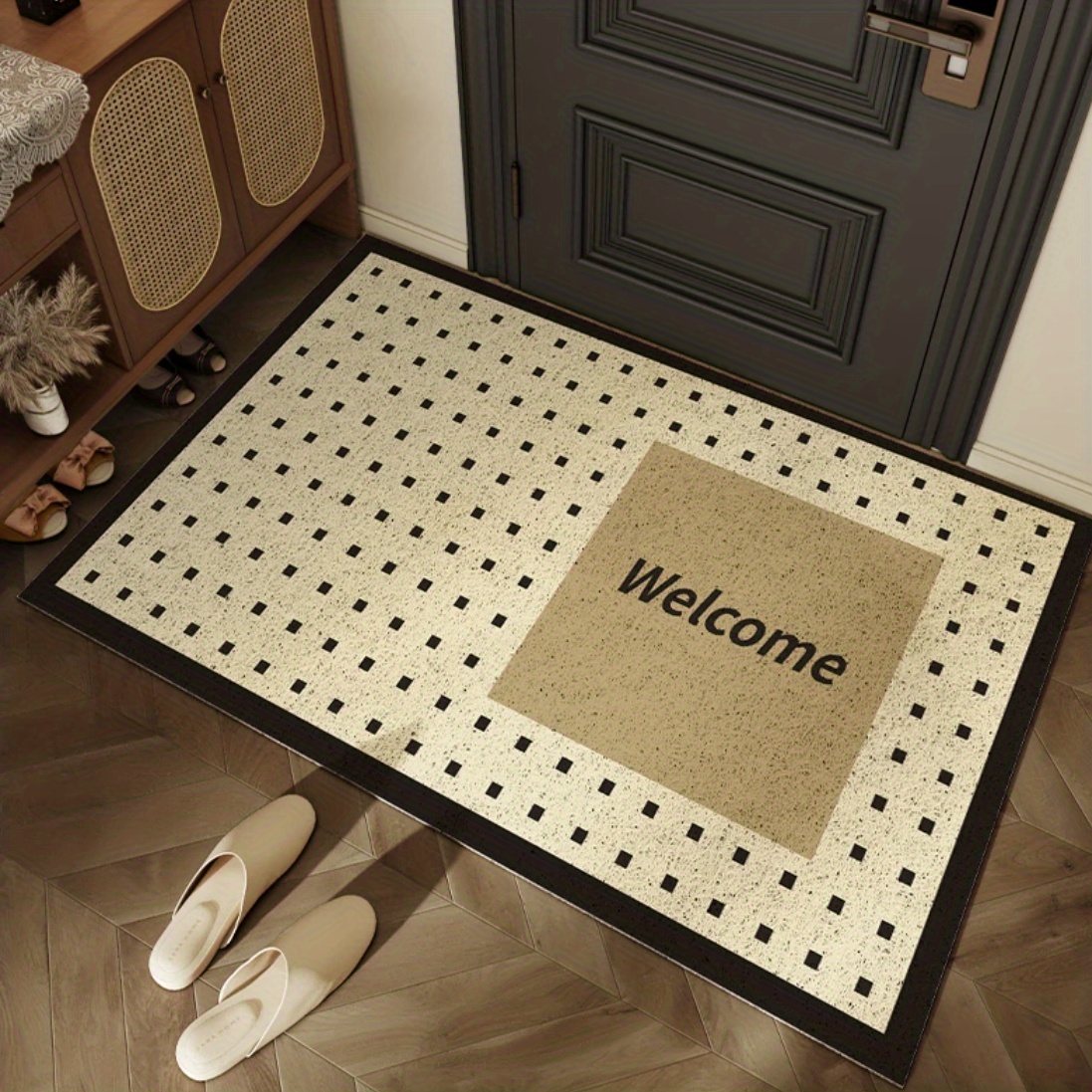 1pc Kitchen Water-Absorbent Short Plush Printed Floor Mat, Oil-Proof,  Anti-Slip And Cuttable Carpet, Dust-Removal Entrance Mat Which Is Machine  Washable And Cuttable
