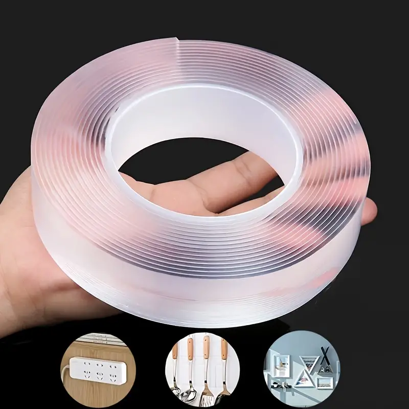 1 2 3 4 5 6 Rolls Double Sided Transparent Nano Tape Reusable Non Marking  Adhesive Tape Home Office Pasting Items - Tools & Home Improvement - Temu  United Kingdom