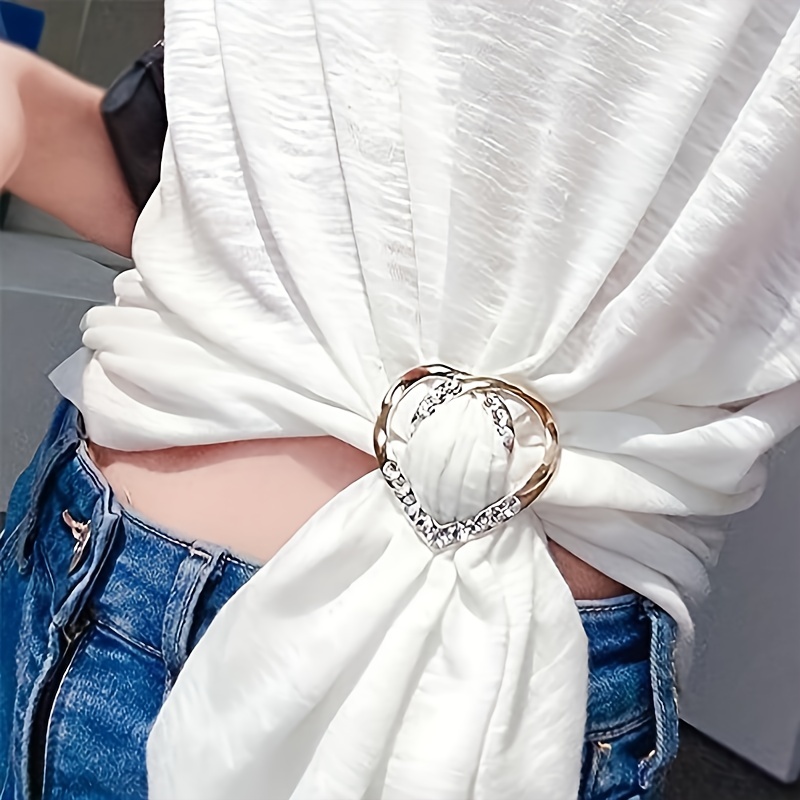 Classic Simple Boho Scarf Ring Clip Clothes T shirt Tie - Temu