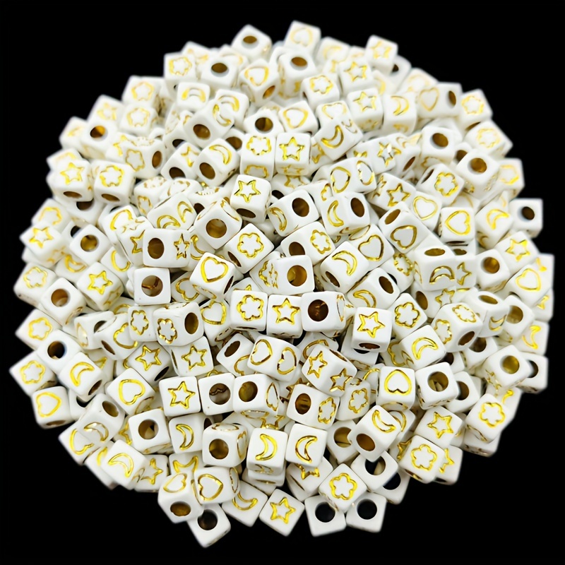 500 cuentas de letras de plástico, cuentas coloridas con agujero,  accesorios de bricolaje para hacer pulseras, collares, joyas