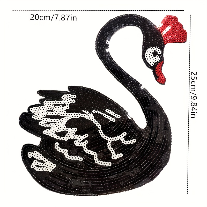 Sequins Swan Black Patches, Embroidery Applique Iron On Heat Patches For  Jackets, Sew On Patches For Clothing Backpacks Jeans T-shirt - Temu Germany